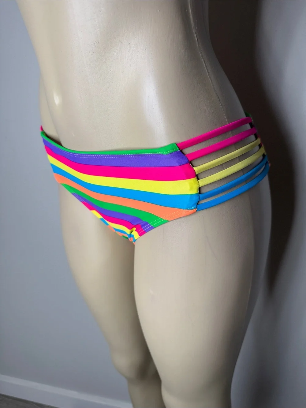VENUS Neon Rainbow Stripe Bikini Bottom